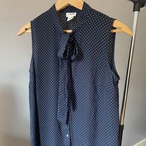 Navy J Crew Women’s Sleeveless Shirt/Blouse/Work Top
